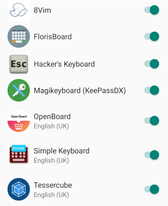 Tested open source keyboards available on F-Droid