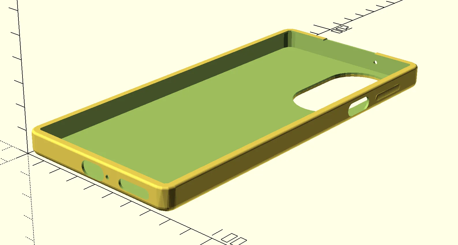 A parametric phone case model in OpenSCAD